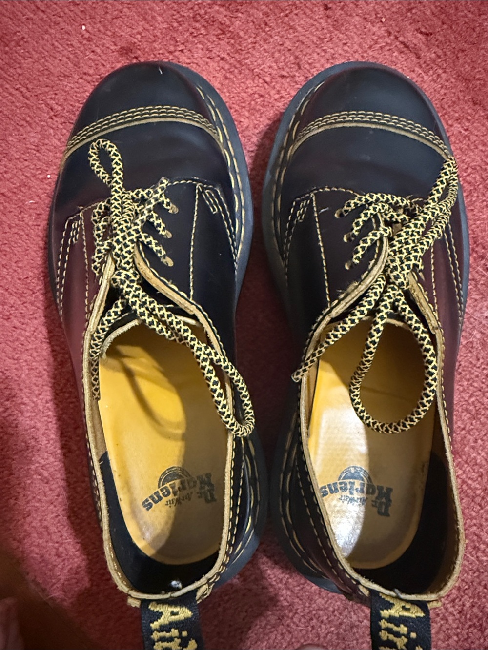 Dr. Martens Black Shoes with Yellow Stitching and Laces - Picture 3 of 5
